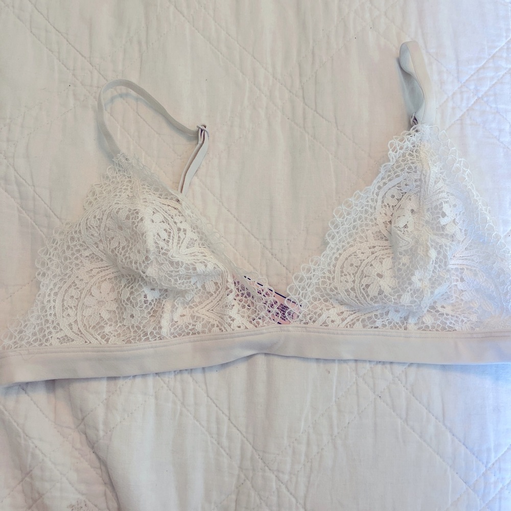 Victoria’s Secret White Lace Triangle Sheer Bralette